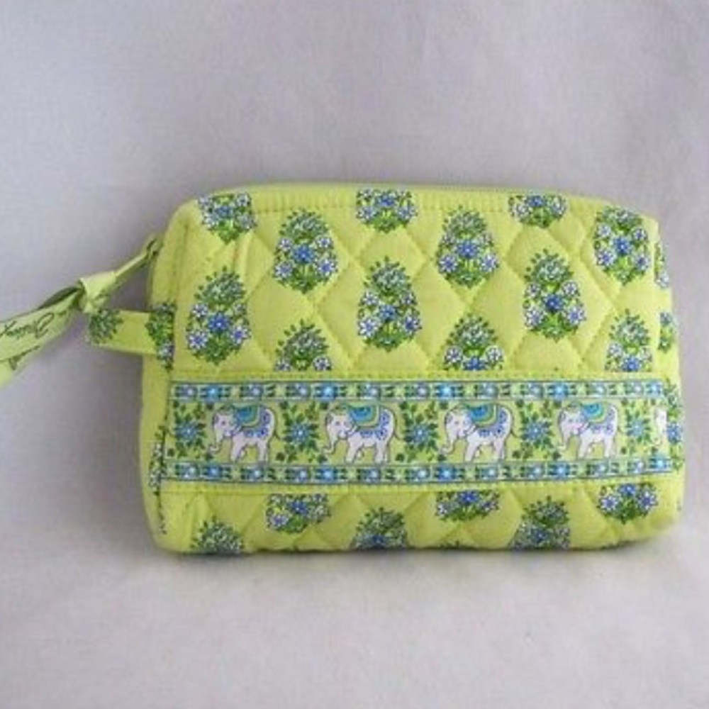 Vera Bradley Green Elephant Makeup Bag